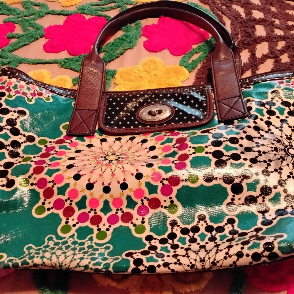 Fossil Key-Per Kaleidoscope Multicolored Tote - image 1